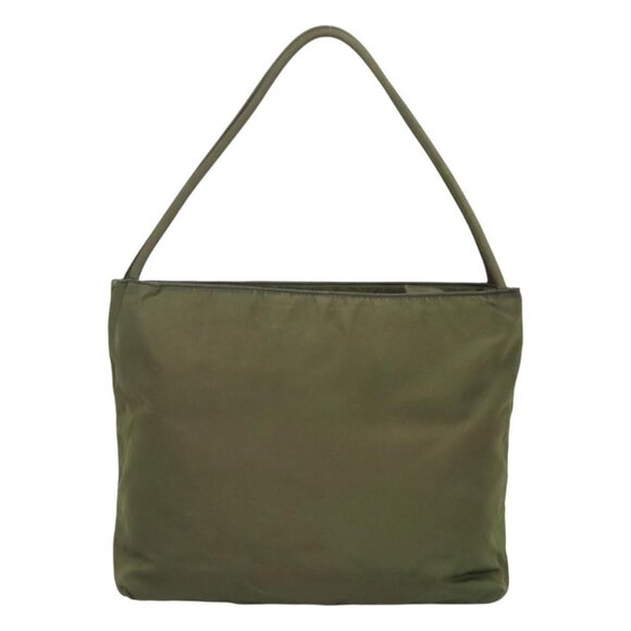 PRADA Shoulder Bag Nylon Khaki Silver Auth - Picture 2 of 16